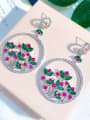 thumb Copper With  Cubic Zirconia Luxury Flower Chandelier Earrings 1