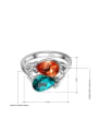 thumb Fashion Double Water Drop Shaped Crystal Ring 1