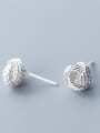 thumb 925 Sterling Silver With  Cute  Multi-layer twist winding ball Stud Earrings 1