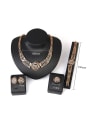 thumb Alloy Imitation-gold Plated Ethnic style Lion Head CZ Four Pieces Jewelry Set 2