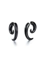 thumb Punk style Black PVC Unisex Stud Earrings 0