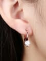 thumb Simple Zircon Rose Gold Plated Earrings 1