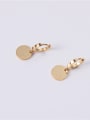 thumb Titanium With Gold Plated Simplistic Round Drop Earrings 4
