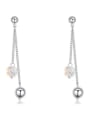 thumb Simple Little Heart austrian Crystals Little Beads Drop Earrings 1