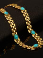 thumb 18K Oval Turquoise Colorfast Necklace 1