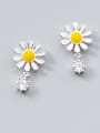 thumb Pure silver sweet Zricon Sunflower Earrings 2