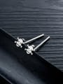 thumb Stainless Steel With Platinum Plated Vintage Smooth Skull Threader Earrings 2