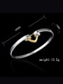 thumb Fashion Gold Plated Hollow Heart Copper Bangle 3