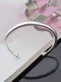 thumb Simple Silver Plated Copper Opening Bangle 3