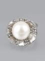thumb Fashion White Artificial Pearl Cubic Rhinestones Alloy Ring 0
