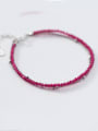 thumb Pure silver synthetic red corundum Bracelet 1
