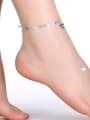 thumb Simple Cross Silver Plated Anklet 1