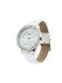 thumb Fashion White Alloy Japanese Quartz Round Genuine Leather Women's Watch 40-43.5mm 0