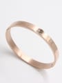 thumb New design Stainless steel  Zircon Bangle in Rose color  63MMX55MM 0