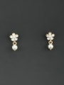 thumb Mother's Initial White Drop drop Earring with Flower Pearl 0