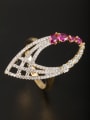 thumb Model No A000371R-002 Gold Plated Copper Fuchsia Zircon Beautiful Ring  6#-9# 0