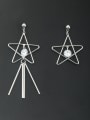 thumb New design Platinum Plated Star Zircon Drop drop Earring in White color 0