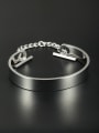 thumb Personalized Platinum Plated White Personalized Bangle 0