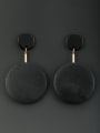 thumb The new Wood Round Drop drop Earring with Black 0
