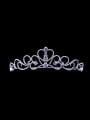 thumb White color Platinum Plated Heart Zircon Wedding Crown 0