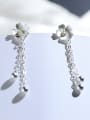 thumb Mother's Initial Silver Drop drop Earring with Flower 0