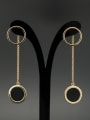 thumb Gold Plated Round Black Beautiful Drop drop Earring 0