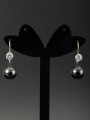thumb Model No DCZ3854-001 Black color Gold Plated Round Zircon Drop drop Earring 0