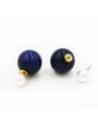 thumb Round style with Rose Plated Beads Studs stud Earring 0