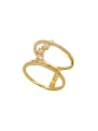 thumb Blacksmith Made Gold Plated Zinc Alloy Zircon Charm Stacking Stacking Ring 0