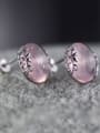 thumb Silver Gemstone Pink Studs stud Earring 0