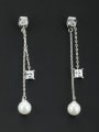 thumb New design Platinum Plated Round Pearl Drop drop Earring in White color 0