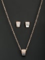 thumb A Stainless steel Stylish Rhinestone 2 Pieces Set Of 0