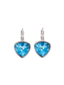 thumb Heart style with Zinc Alloy austrian Crystals Drop drop Earring 1