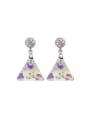 thumb Triangle Drop drop Earring with Zinc Alloy austrian Crystals 0