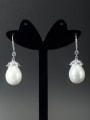 thumb Custom White Face Drop drop Earring with Platinum Plated 0