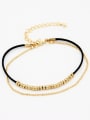 thumb Black Round Bracelet with Gold Plated 0