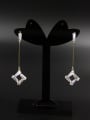 thumb White Studs drop Earring with Gold Plated Zircon 0
