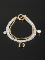 thumb New design Gold Plated Heart Beads Bracelet in White color 0