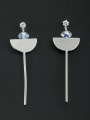 thumb New design Platinum Plated Personalized austrian Crystals Drop drop Earring in Silver color 0