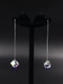 thumb Silver Geometric Drop drop Earring with Platinum Plated Zircon 0