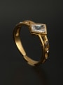 thumb The new Stainless steel Rhinestone Square Ring with Gold 6-8# 0