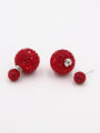 thumb Red Round Youself ! Copper austrian Crystals  Studs stud Earring 0
