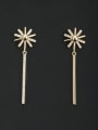 thumb Custom White Fringe Drop drop Earring with Gold Plated 0