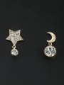 thumb Personalized Gold Plated White Star Zircon Drop drop Earring 0
