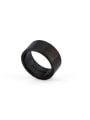 thumb Round style with Gun Color plated Titanium Band band ring 0