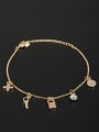 thumb Gold Plated Cross Rhinestone White Bracelet 0