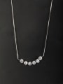thumb Personalized Platinum Plated White Round Zircon Necklace 0