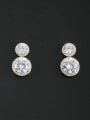 thumb Gold Plated Round Zircon White Drop drop Earring 0