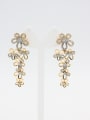 thumb Mother's Initial White Drop drop Earring with Statement Rhinestone 0