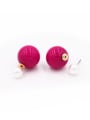 thumb Custom Fuchsia Round Studs stud Earring with Gold Plated 0